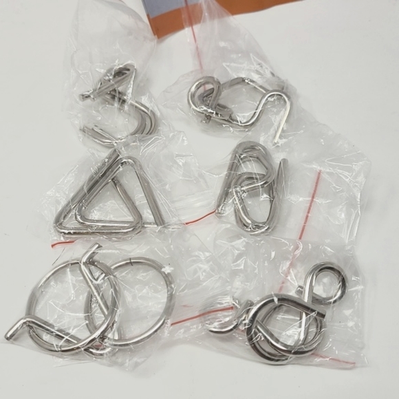 LOOBANI 30 ASSORTED BRAIN TEASERS METAL WIRE IQ PUZZLES - Picture 7 of 12